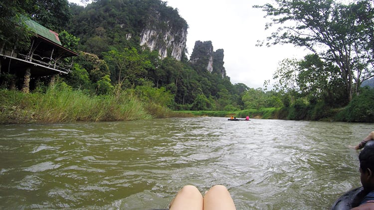 khao sok river tube - tubing in the jungle in thailand
