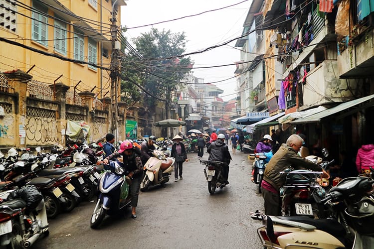 A busy street in Hanoi