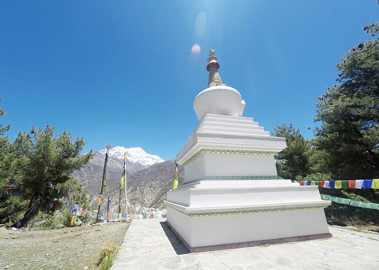 A Buddhist stupa on the Annapurna Circuit near Braka