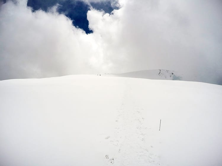 Snow and clouds on the way to Mera Peak in Nepal