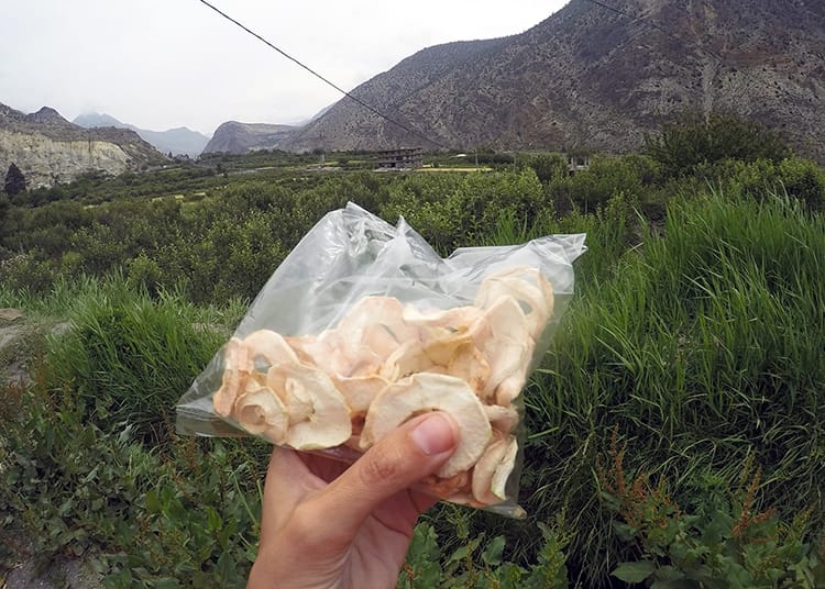 A bag of dried Apples in Marpha, Nepal