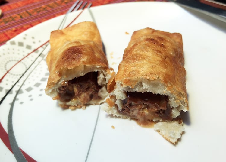 A mars roll which is a deep fried candy bar surrounded by a flaky crust like an apple pie has
