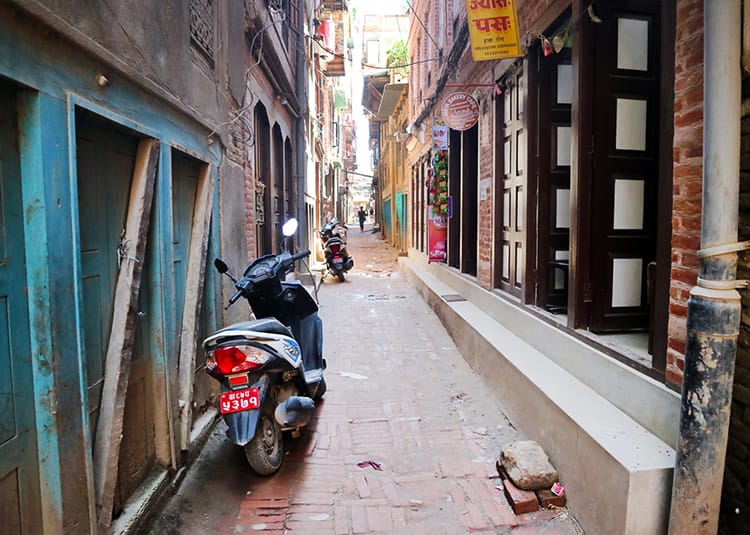 A small alleyway tucked behind the streets of Patan