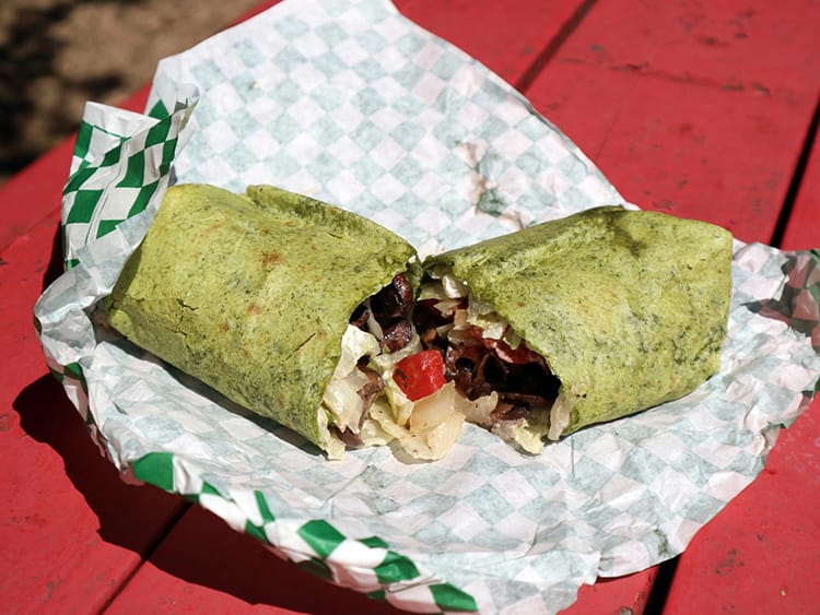 A vegetarian wrap from Conscious Cravings