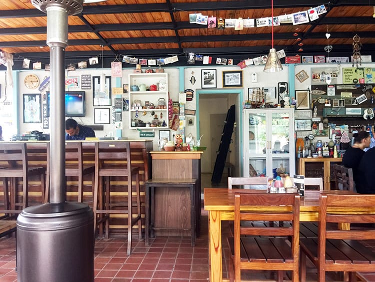 Inside Nina's restaurant in Kathmandu, Nepal