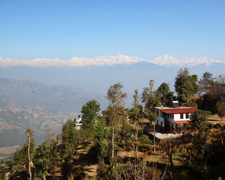 The view of the Himalaya from Gaia Holiday Home in Dhulikhel