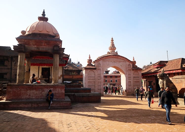 The entrance gate to Bhaktapur Durbar Sqaure