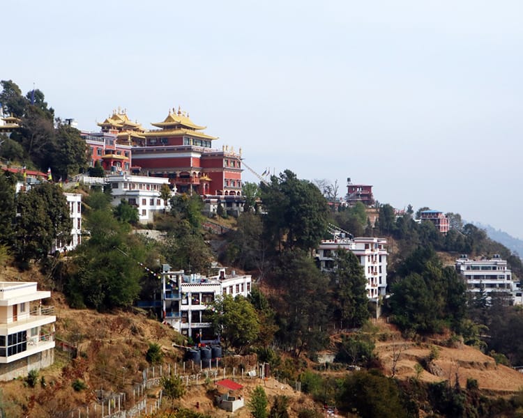 Namo Buddha Monastery perched at the top of a hill in Nepal