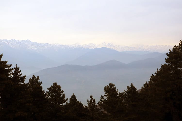 A view of the Himalayan Mountains from Kakani