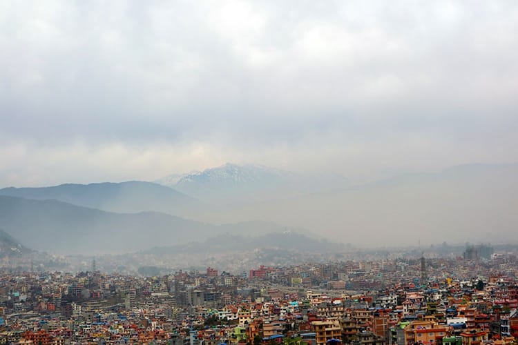 The view of Kathmandu Valley from Baghbhairab Temple