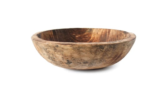 A wood bowl from Kolpa which has handmade Nepali products from tribes like the Raute