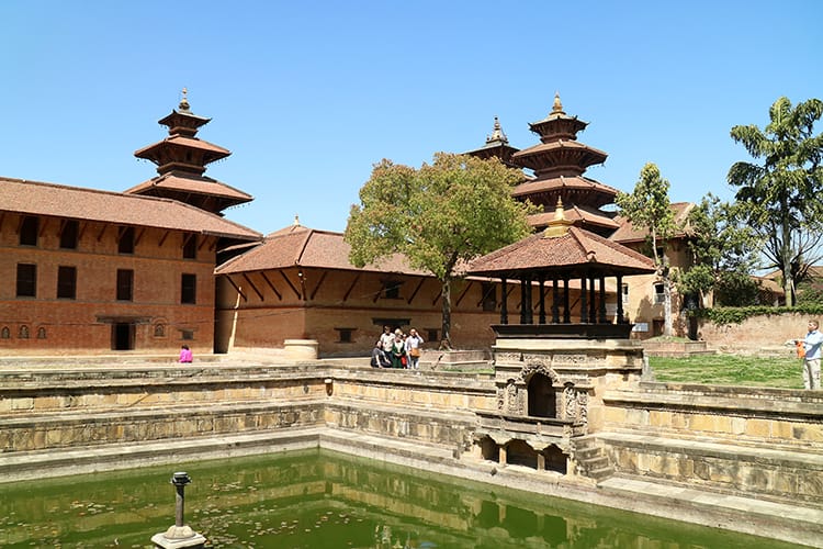 Inside the Patan Museum is the old palace pond which was used by the king to swim