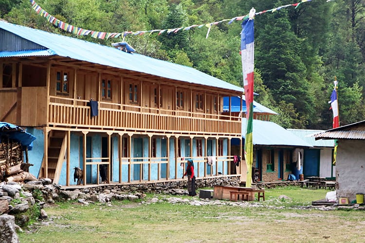 A typical teahouse (basic hotel without electricity or plumbing) along the way to Tsho Rolpa