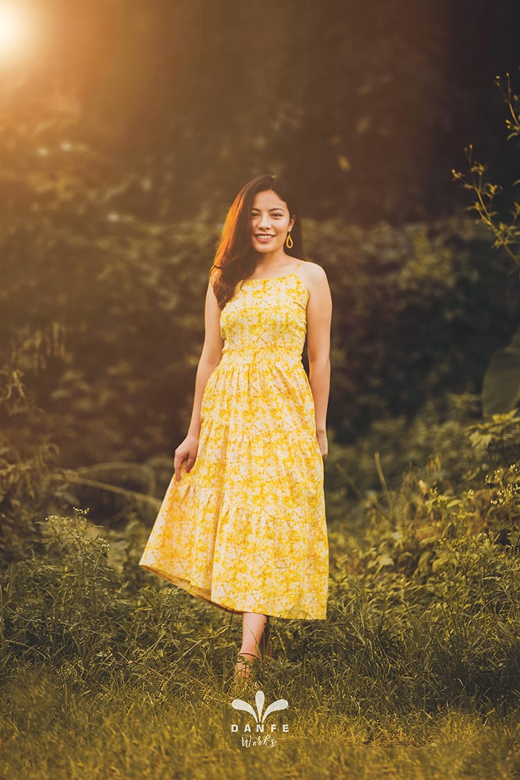 A beautiful yellow sundress made by Danfe Works in Nepal