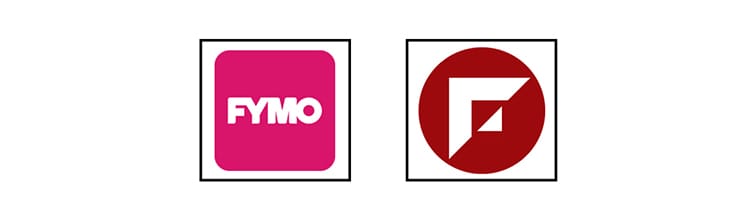 logos for foodmandu and fymo nepali apps