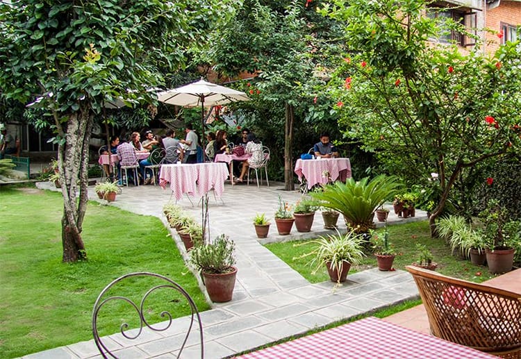 The best cafe in Kathmandu with a garden at Cafe Soma