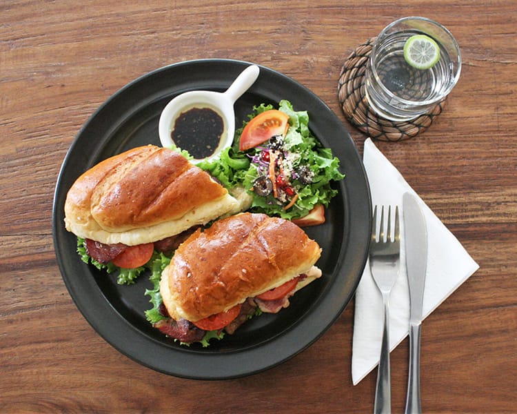 Sandwich with a side salad from Salon de Kathmandu in Lazimpat