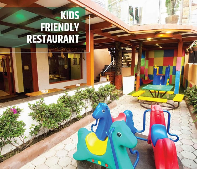Outdoor play area at Jimbu Capital Grill which is a Family Restaurant in Kathmandu