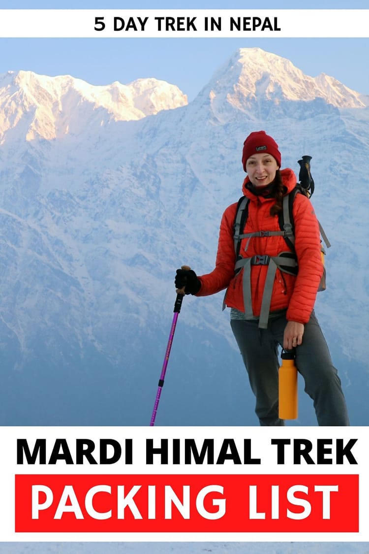 Wondering what to pack for the Mardi Himal Base Camp Trek? Here's your guide of what to pack. I've done lots of high altitude treks in Nepal and have my packing list perfected to make my backpack as light as possible!