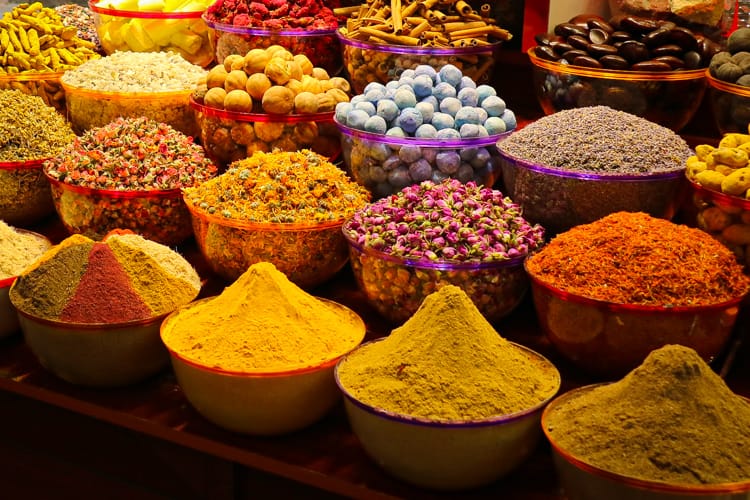 Spices and teas at the Dubai Spice Souk