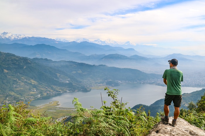 The view from the Panchase Trek Itinerary on Day 3 of Phewa Lake and Pokhara