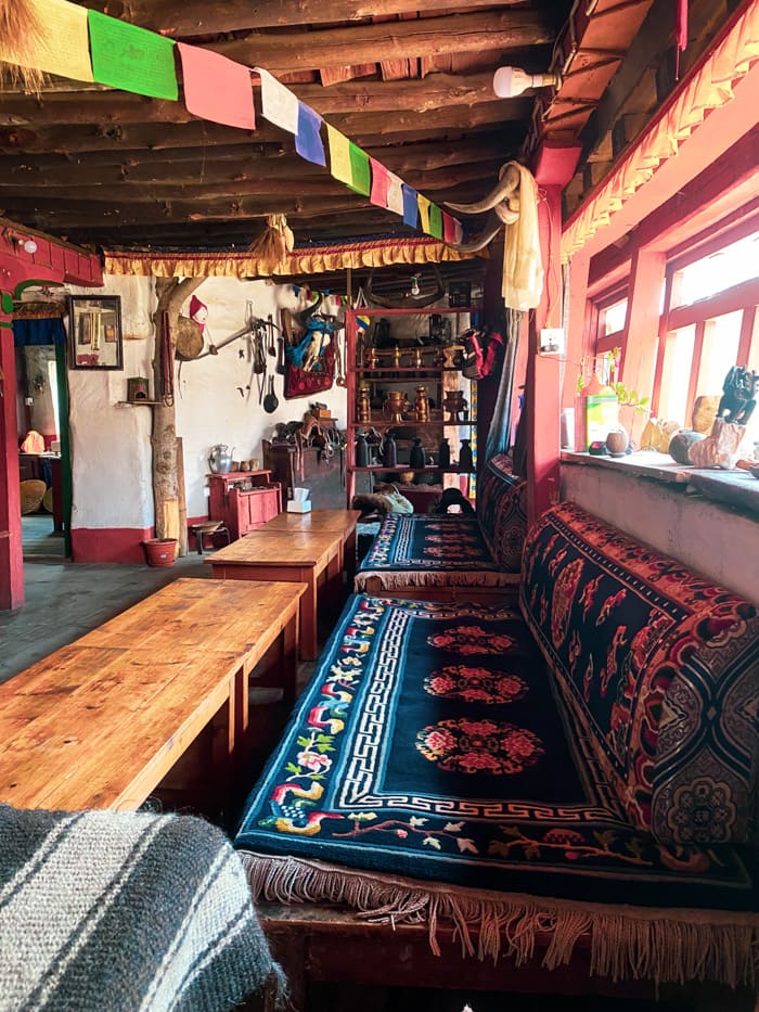 Inside the teahouse in Jharkot