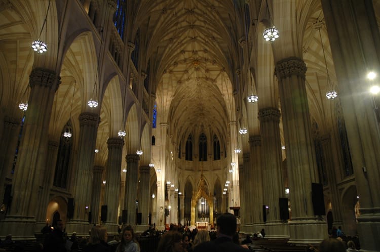 The grand interior of St Patricks Cathedral in NYC 