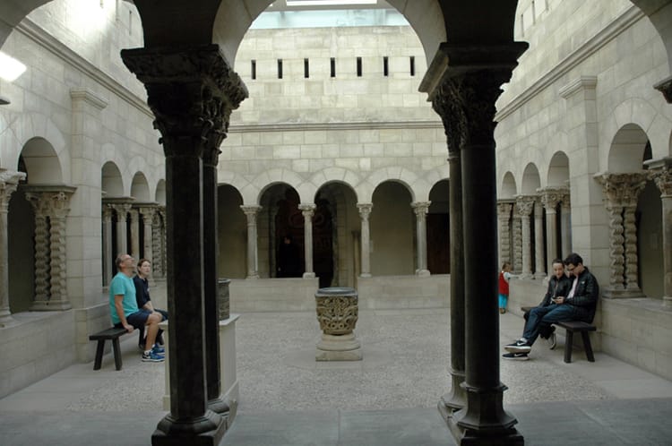 An atrium in the old architectural building of the Cloisters belonging to the MET Museum in NYC