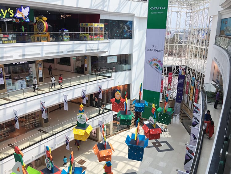 The center court at Lulu Mall in Kerala, India
