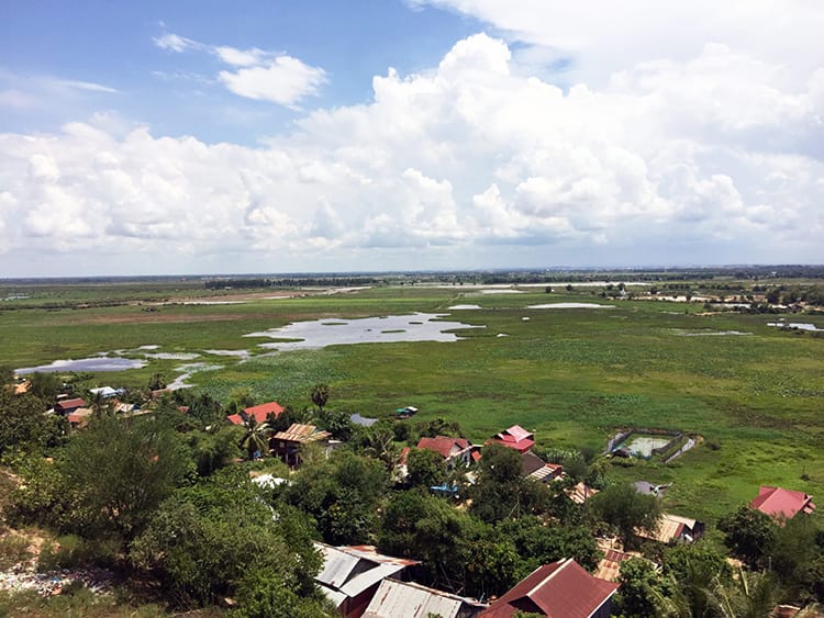The view from a temple on the way to Tonle Sap Lake in Cambodia