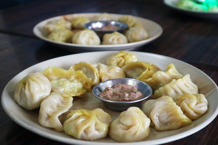 Momos plated and ready to be eaten after a Nepali cooking class
