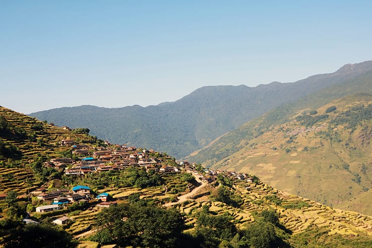 The view of Tangting Village in Nepal