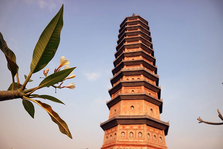 A tall pagoda at Ba Dinh in Ninh Binh, Vietnam