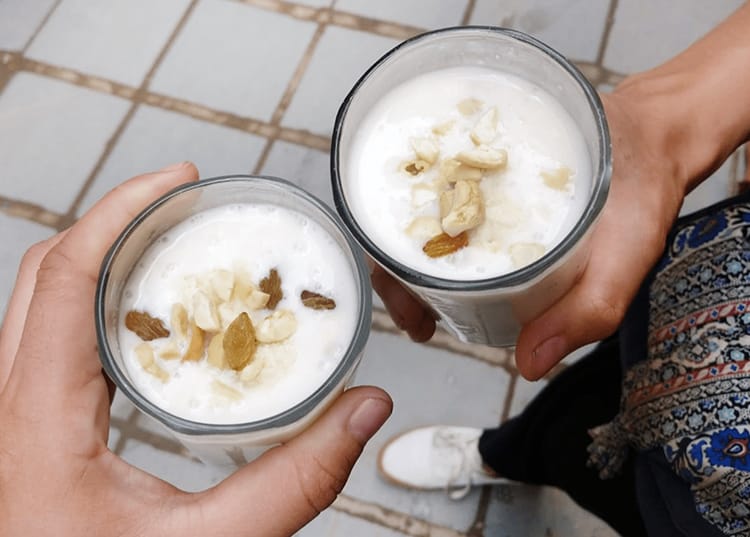 Two lassi from a food stall in Kathmandu