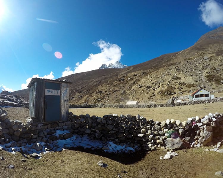 An outhouse on the way to Everest Base Camp