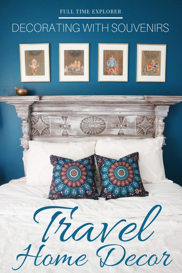 Travel Bedroom Decor: My Guide to Decorating with Souvenirs Full Time Explorer Home Décor | Travel Décor | Bedroom Décor | Bedroom Design | Decorating Guide | Rustic Home Decor | Eclectic Home Decor | Bohemian Home Décor | Boho Bedroom | Asian Home Décor | Bohemian Bedroom | Master Bedroom | Blue | Peacock | India | Nepal | Souvenirs #boho #homedecor #master bedroom