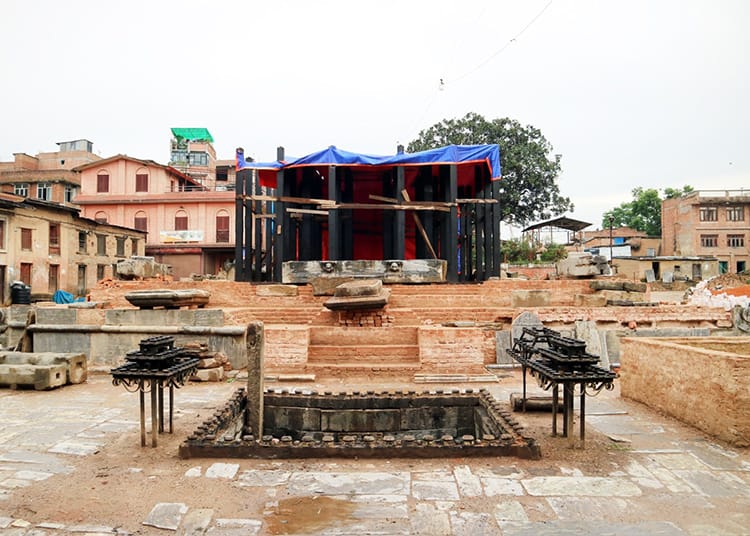 A temple in Bungamati that is waiting to be rebuilt