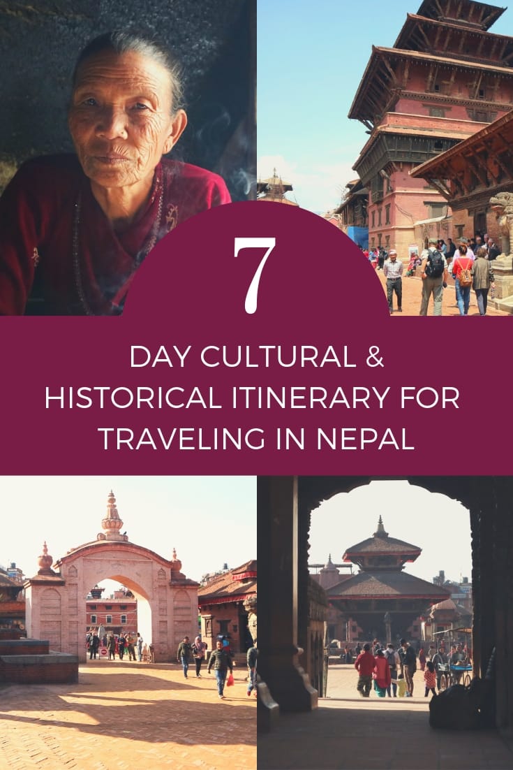 7 Day Itinerary in Nepal: Culture & History Full Time Explorer Nepal | Travel Destinations | Photo | Photography | Honeymoon | Backpack | Backpacking | Vacation South Asia | Budget | Off the Beaten Path | Trekking | Bucket List | Wanderlust | Things to Do and See | Culture | Food | Tourism | Like a Local | #travel #vacation #backpacking #budgettravel #offthebeatenpath #wanderlust #Nepal #Asia #exploreNepal #visitNepal #seeNepal #discoverNepal #TravelNepal