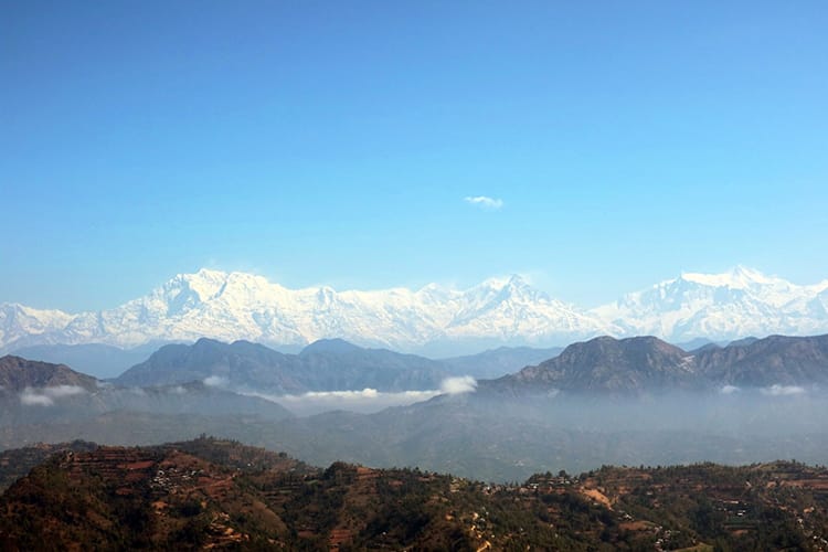 Tansen Palpa's view of the Himalayan mountains