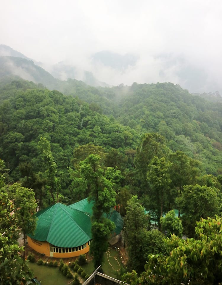 The meditation center at Osho Tapoban seen from above
