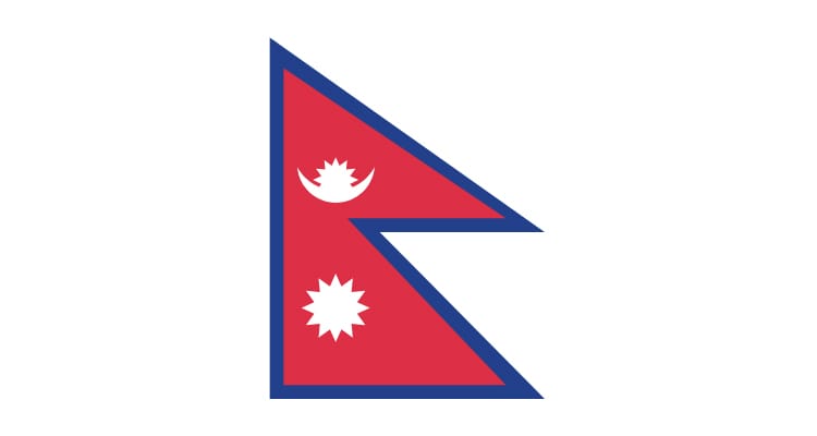 Nepal's flag which has an odd shape of two triangles on top of each other