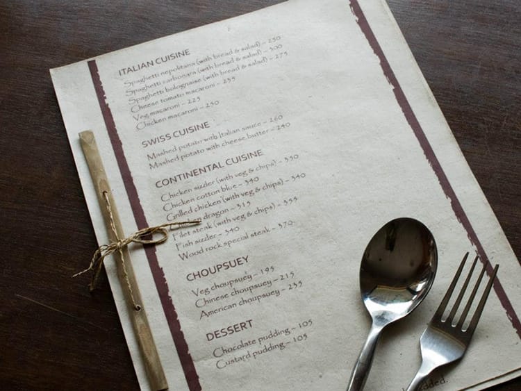 A custom restaurant menu made by Jamarko in Nepal