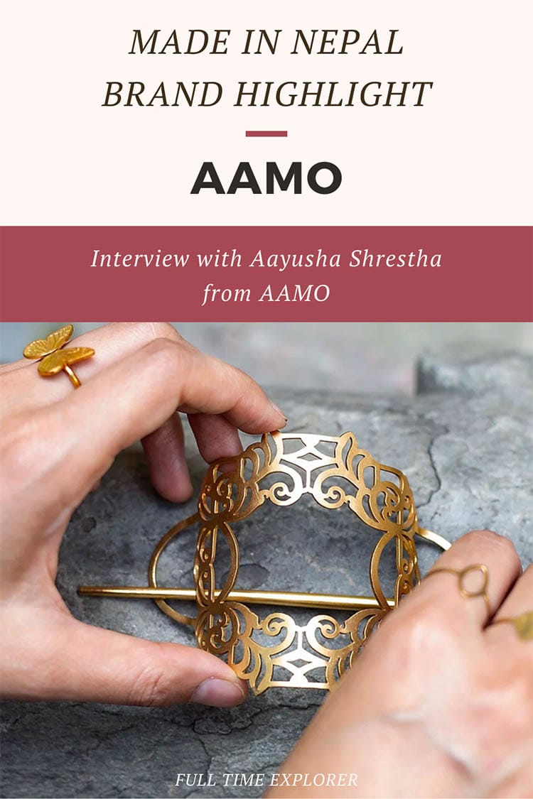 Made in Nepal Brand Highlight: AAMO - Check out this interview with Aayusha Shrestha about how AAMO started and how they make their items sustainably within Nepal | Full Time Explorer | Sustainable Design | Shopping in Nepal | Sustainable Fashion | Sustainable Jewelry | Eco Friendly Accessories | Local Artisans | Brands in Nepal | Locally Made | Social Enterprise