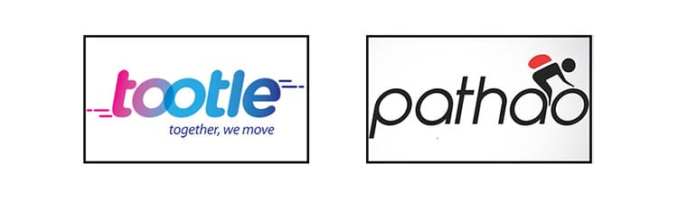 logos for tootle and pathao nepali apps