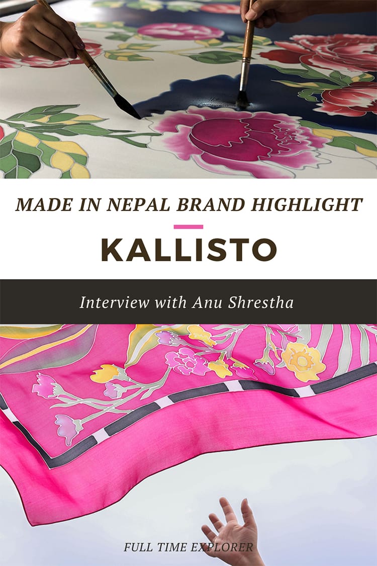 Check out this interview with the owner of Kallisto which makes hand painted sarees, scarves, and accessories in Nepal, Made in Nepal Brand Highlight: Kallisto, Sustainable Design, Made in Nepal, Women's Clothing, Sustainable Accessories, Hand painted silk, Handmade, Shop Local
