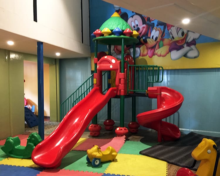 The large indoor play area at Alice Restaurant in Kathmandu
