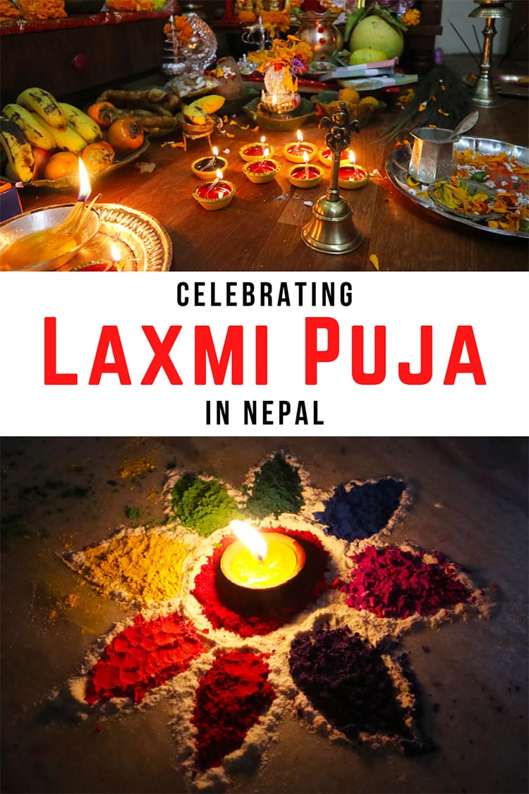 If you're spending Laxmi Puja in Nepal and want to learn how to celebrate, check out this post for how to get involved during Tihar | Full Time Explorer | Tihar Festival | Laxmi Puja | Goddess Laxmi | Hindu Festival | Nepali Festival | Nepal Travel | Nepalese Culture