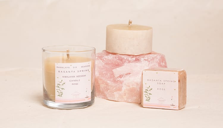 Rose scented candles made in Nepal