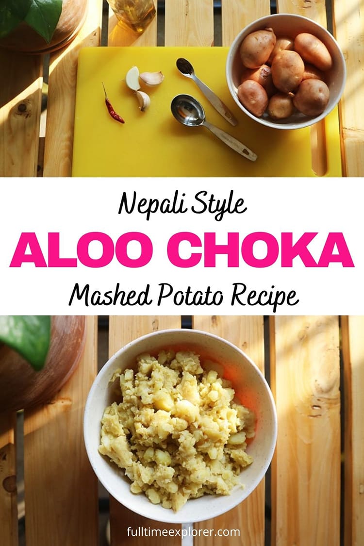 If you love mashed potato and spicy food, then you'll love this spicy Nepali potato choka recipe! It's perfect as a side dish or a snack. Aloo choka recipe, potato choka recipe, spicy mashed potato recipe, nepali food, nepali cuisine, nepalese recipe