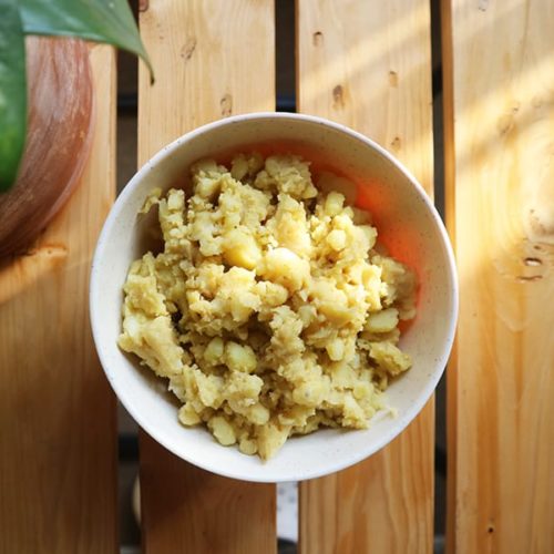 Aloo choka in a bowl ready to serve